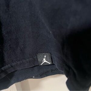 Jordan Large T-Shirt Long Sleeve Black 23 Striped Distressed Cuffs